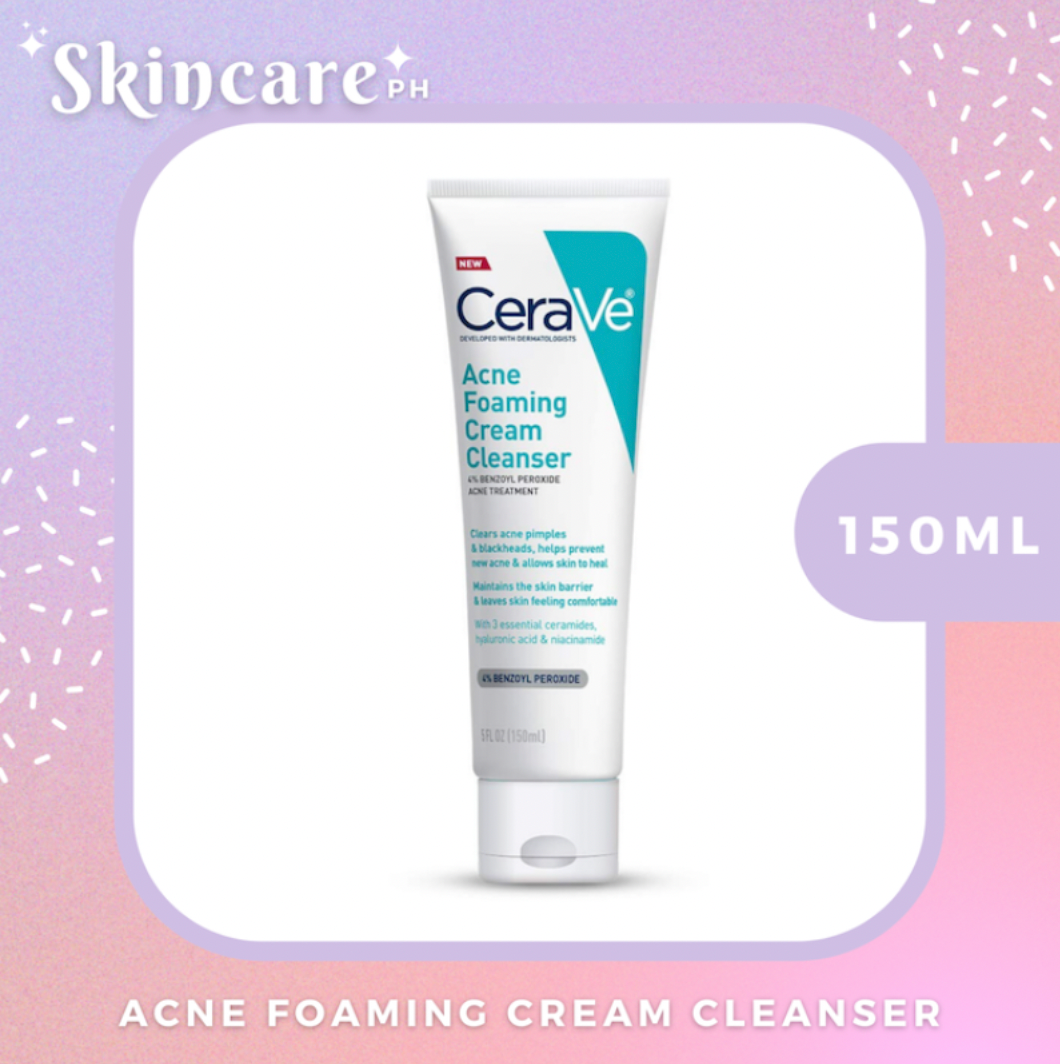 Cerave Acne Foaming Cream Cleanser 4% benzoyl [exp:04/2025] [dented box]